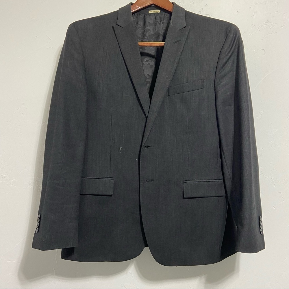 JOE Joseph Abboud Men's Slim Fit Charcoal Gray Suit Jacket 42 Short 100% Wool